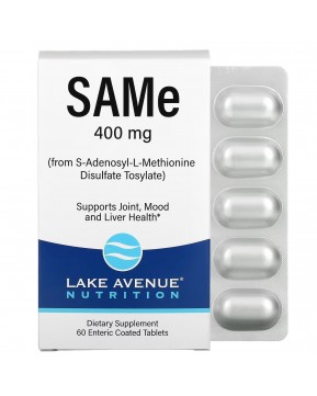 Lake Avenue Nutrition, SAMe (дисульфат тозилат), 400 мг, 60 таблеток, покрытых кишечнорастворимой оболочкой